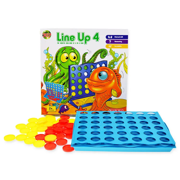 Foldable Plastic Educational Toys 4 in a Row Chess Set Board Game Small or Large