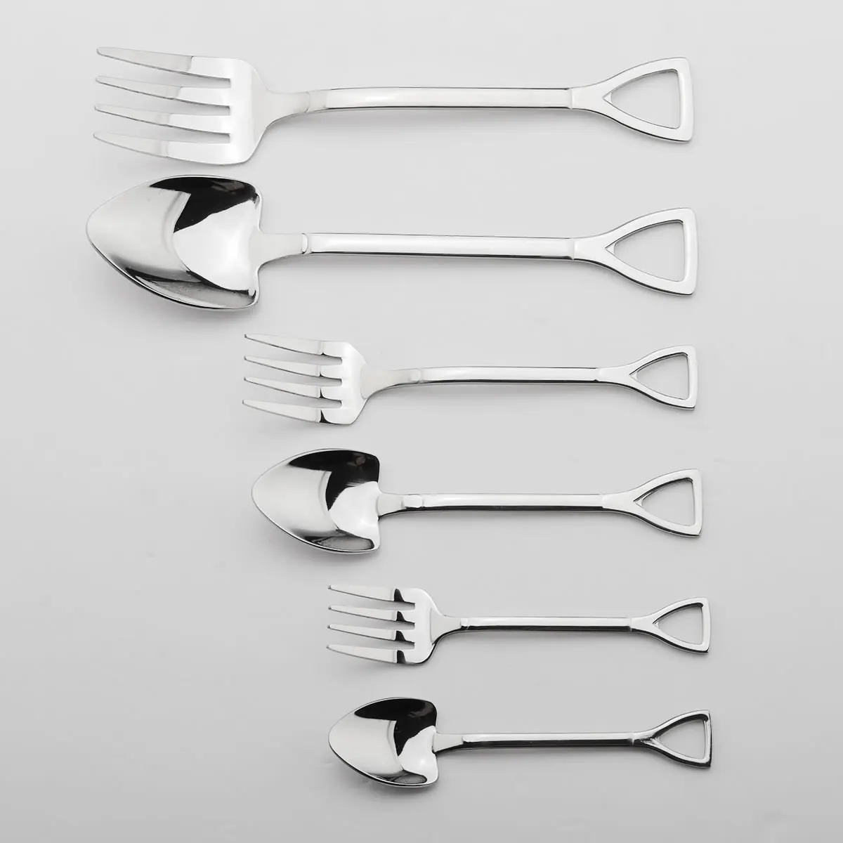 Yijia Factory Wholesale Stainless Steel Small Tableware Fork Spoon Set Mirror Polish Creative