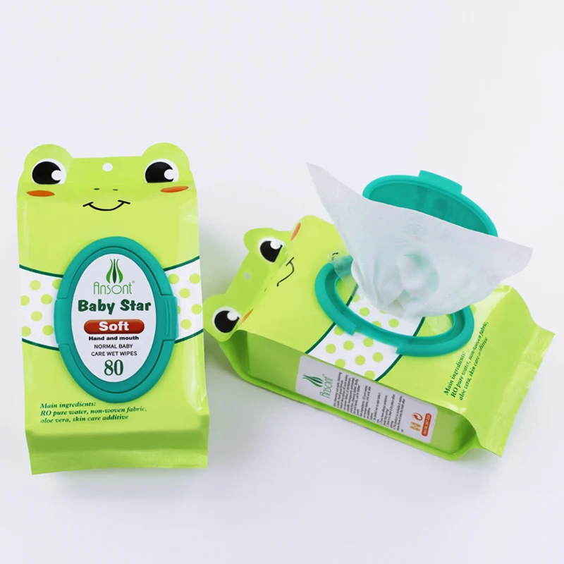 Бамбук Нетканые Детские чистой воды биоразлагаемые очистки и вискозы, пригодные для смывания в влажные папиросной бумаги