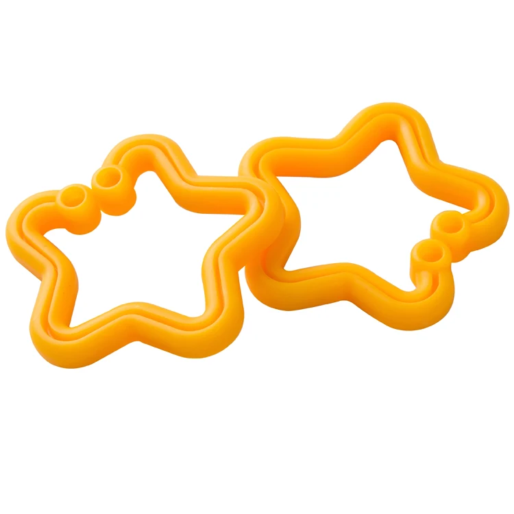 Baby products high quality cute yellow star shape plastic open links ring for baby toys