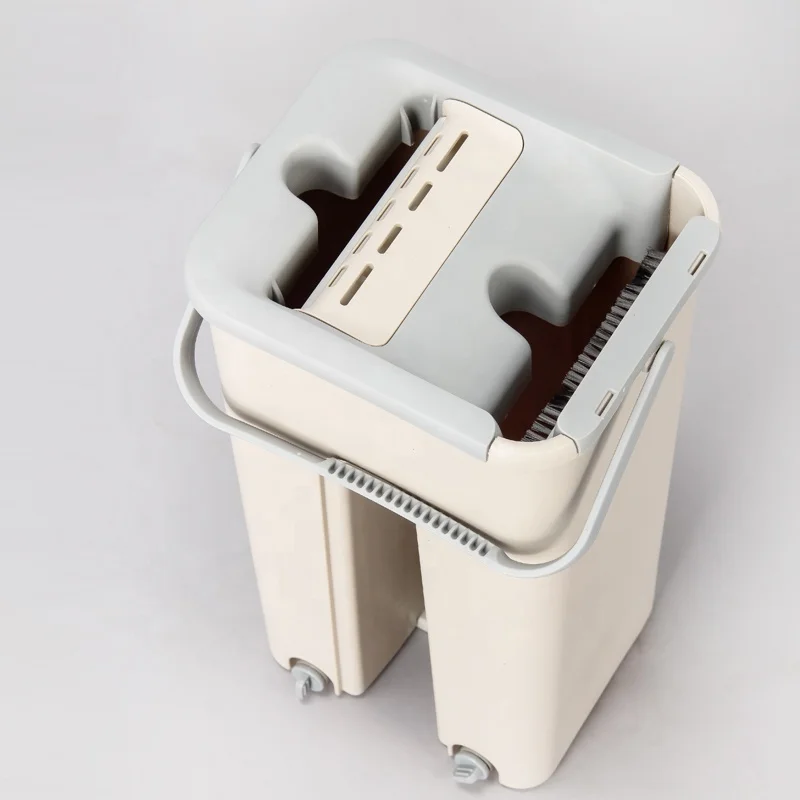 OEM Factory Supplying Mop with Bucket for Hand-free Flat Mop Magic Mop Bucket Floor Cleaning with 2 Microfibre Cloths