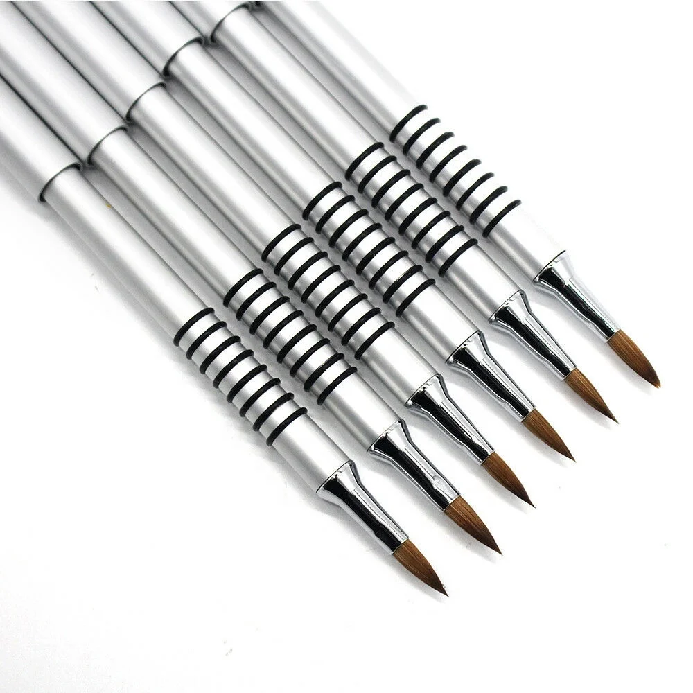 
1PC Kolinsky Sable 2# 4# 6# Sliver Metal Nail Art Brush Pen Acrylic Brush 
