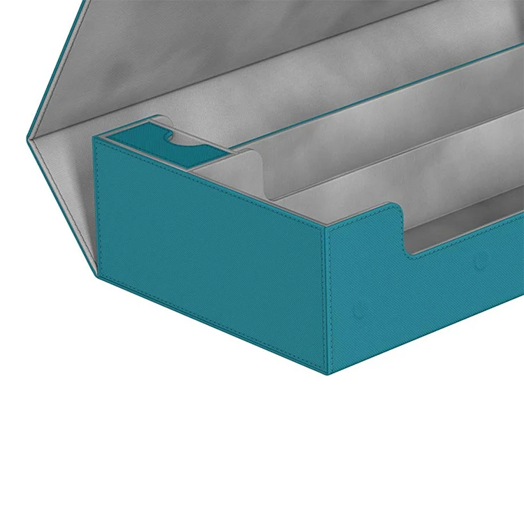 Custom Hot Sale Indoor Game Leather Poker Chips Jetton Box Custom Dominoes Box Poker Chips Box Chip Cases