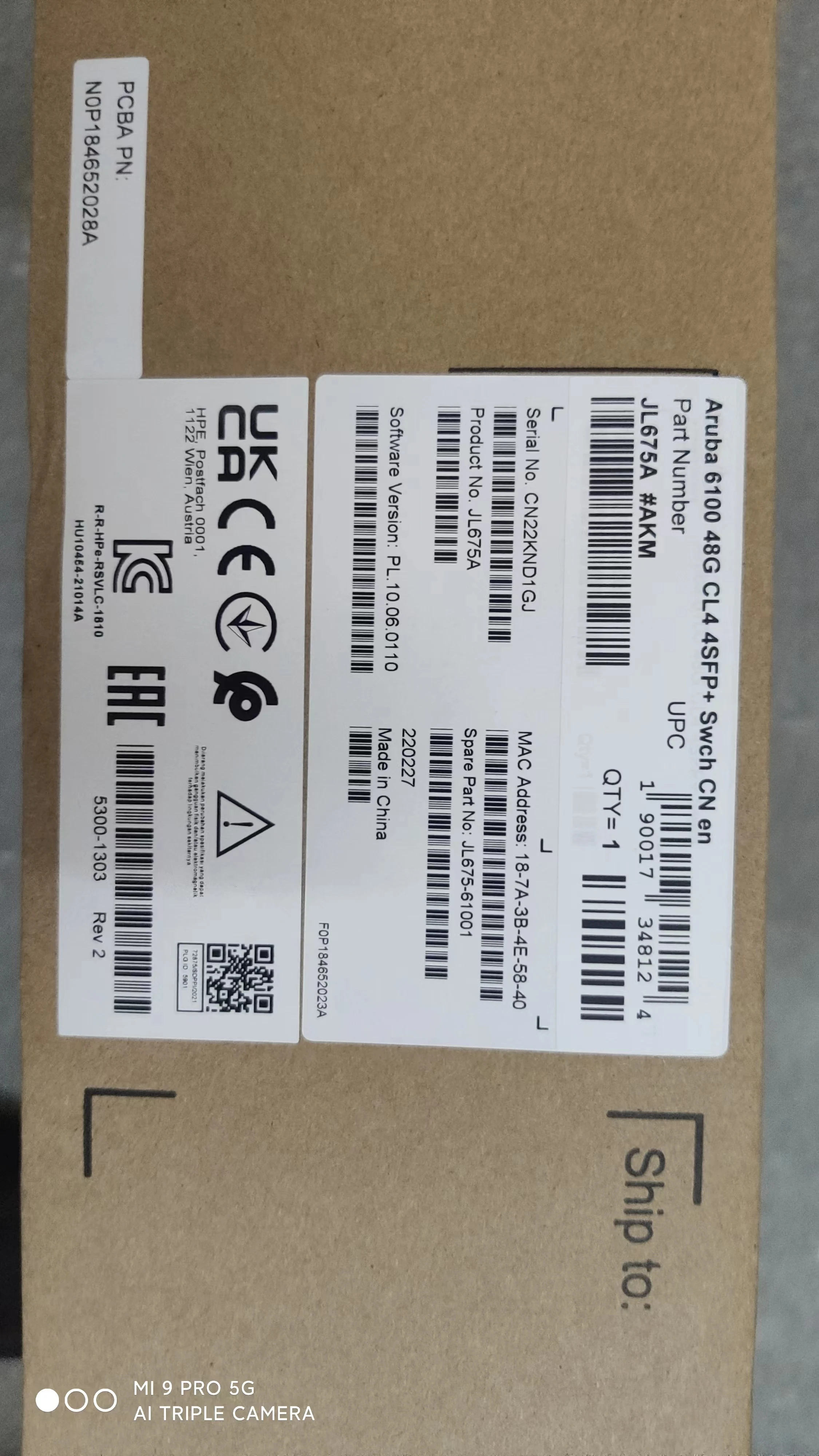 Aruba 6100 48G CL4 4SFP + переключатель JL675A HPE