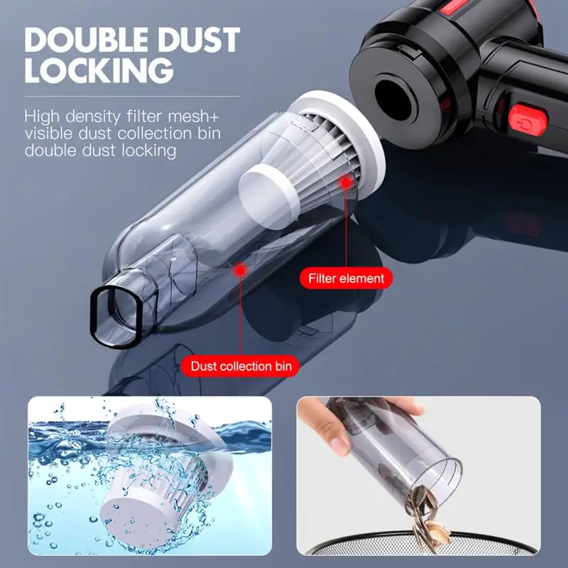 Wireless Cordless Car Vacuum Cleaner 4 In 1 And Air Pump Small Portable Mini Handheld Wet And Dry For Home Use With Blow Suction