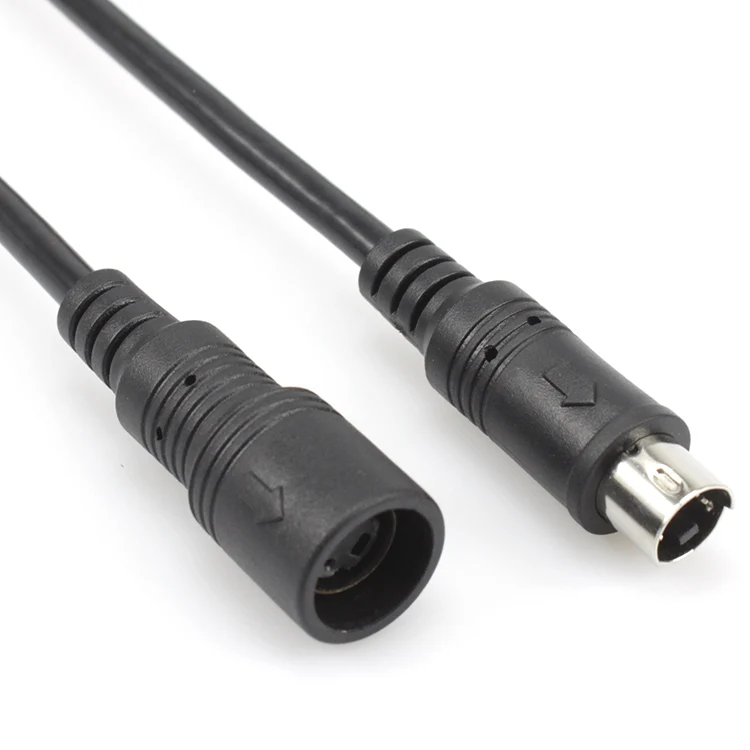 waterproof 4 pin mini din male and female extension cable connector