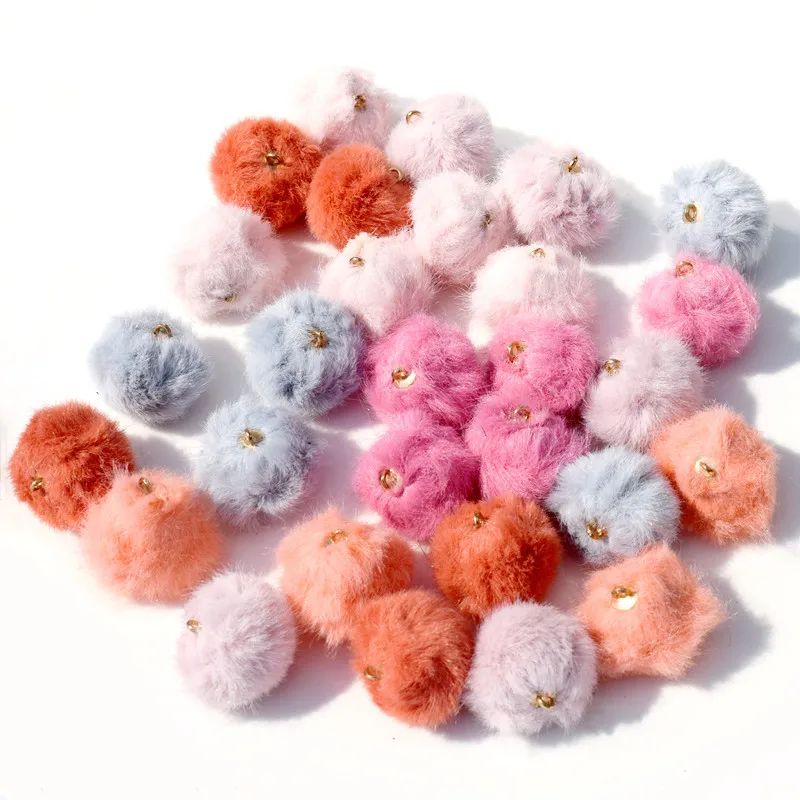 Распродажа хорошая цена разноцветные Меховые помпоны из искусственного меха небольшой размер 5 см 8 10