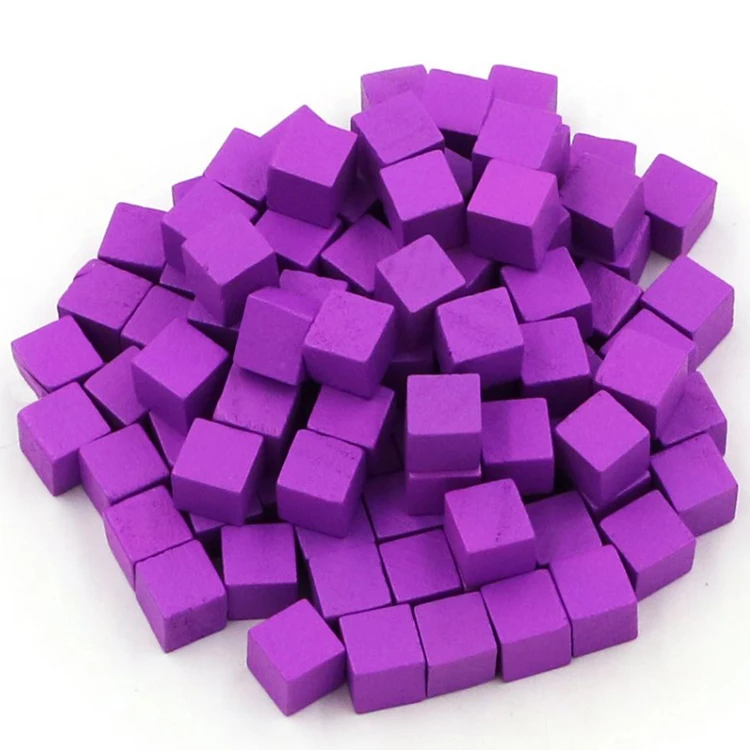 Wood Cubes Blocks Blank Dice DIY Tokens New Products 10mm Square Corner Color Board Game Cubes Early Education