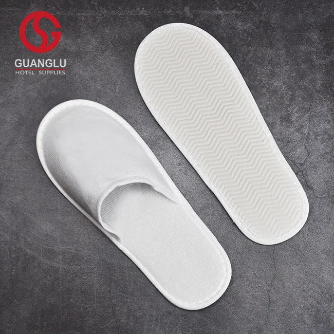
Custom Slippers Men Women Disposable White Terry Slippers for Hotel Home SPA Resort 