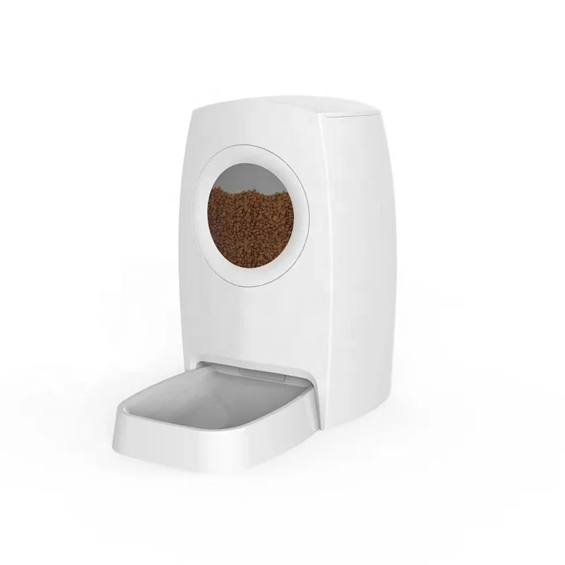 Optional Color Durable Automatic Pet Feeder Cat Food Dispenser Time Setup and Voice Recording Function with Transparent Window