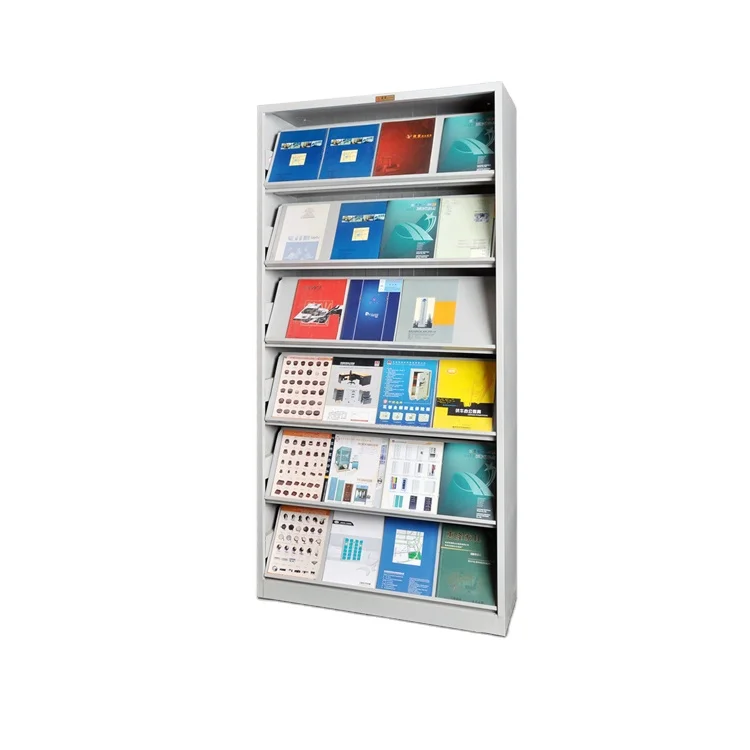 
Customized metal school furniture library book shelf newspaper racks 