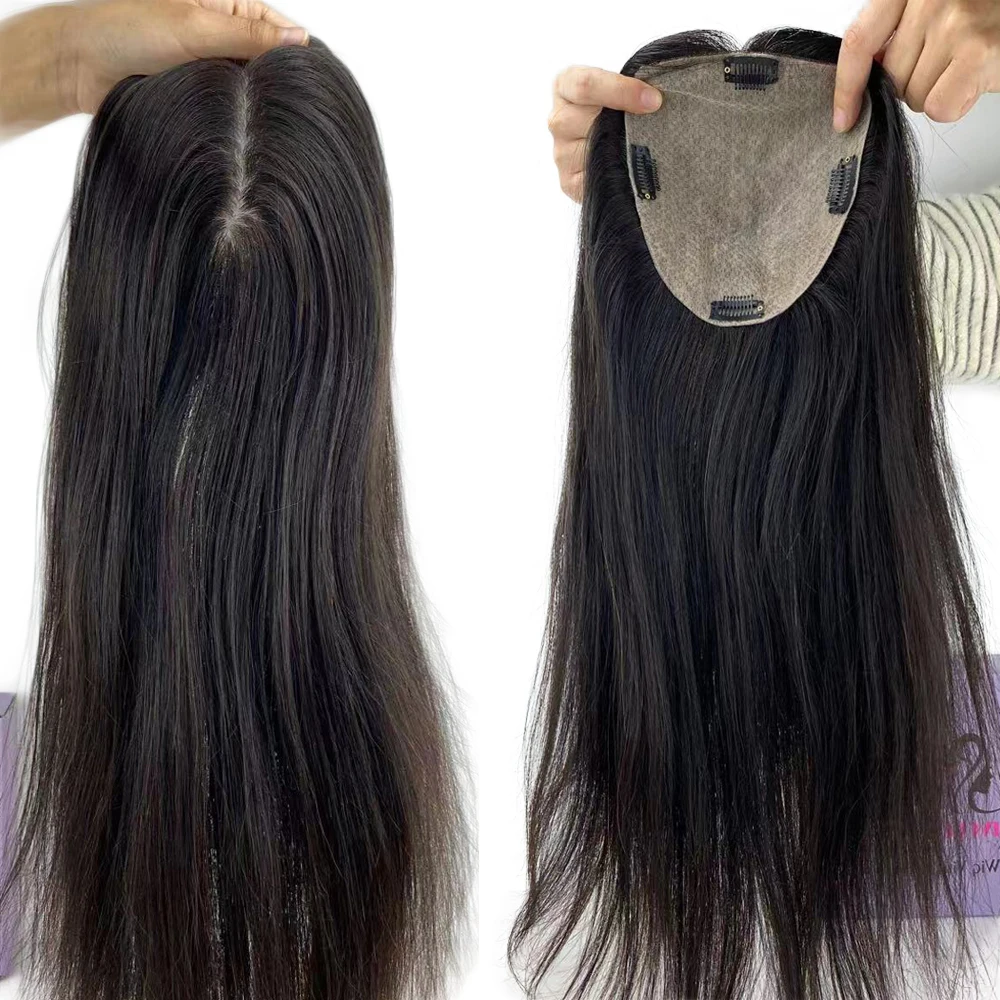 LONGFOR 100% Chinese Human Hair Women Topper Silk Base Human Hair Toupee