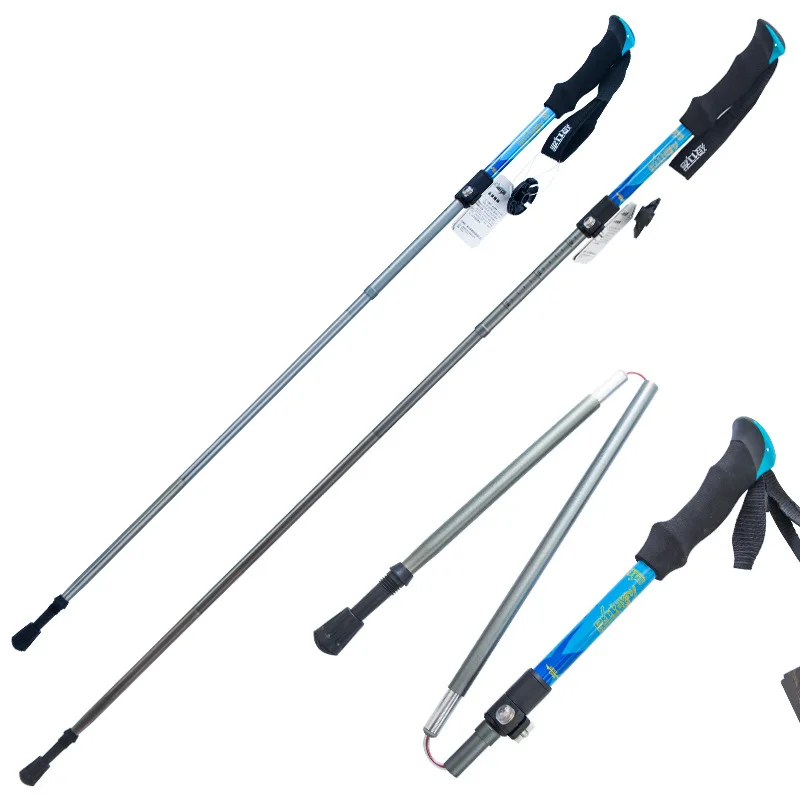 
3-section telescopic folding Aviation Aluminum 7075 tracking walking hiking Sticks Trekking Poles 