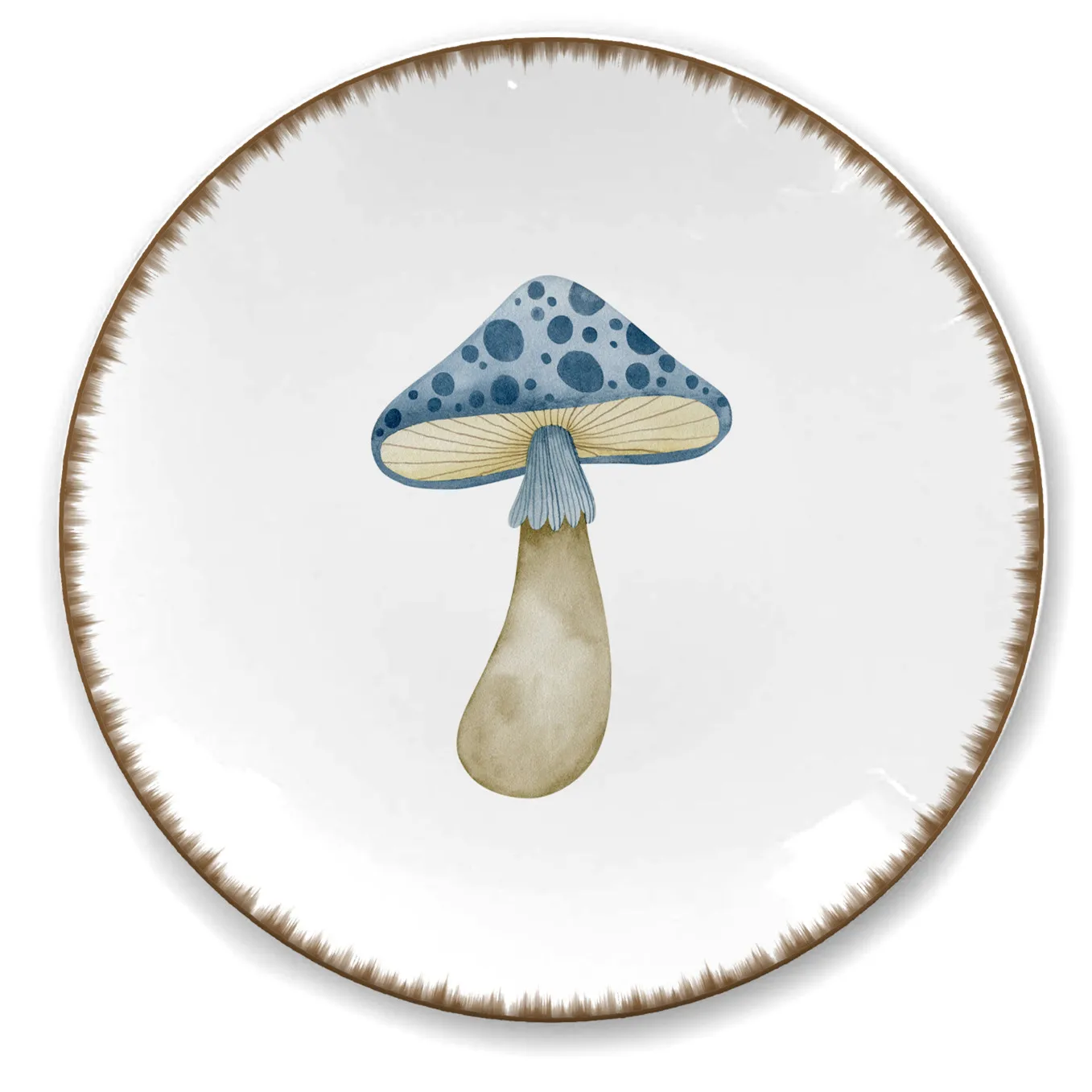 nordic ceramic tableware set mushroom decal porcelain dinner plate ceramic dishes set