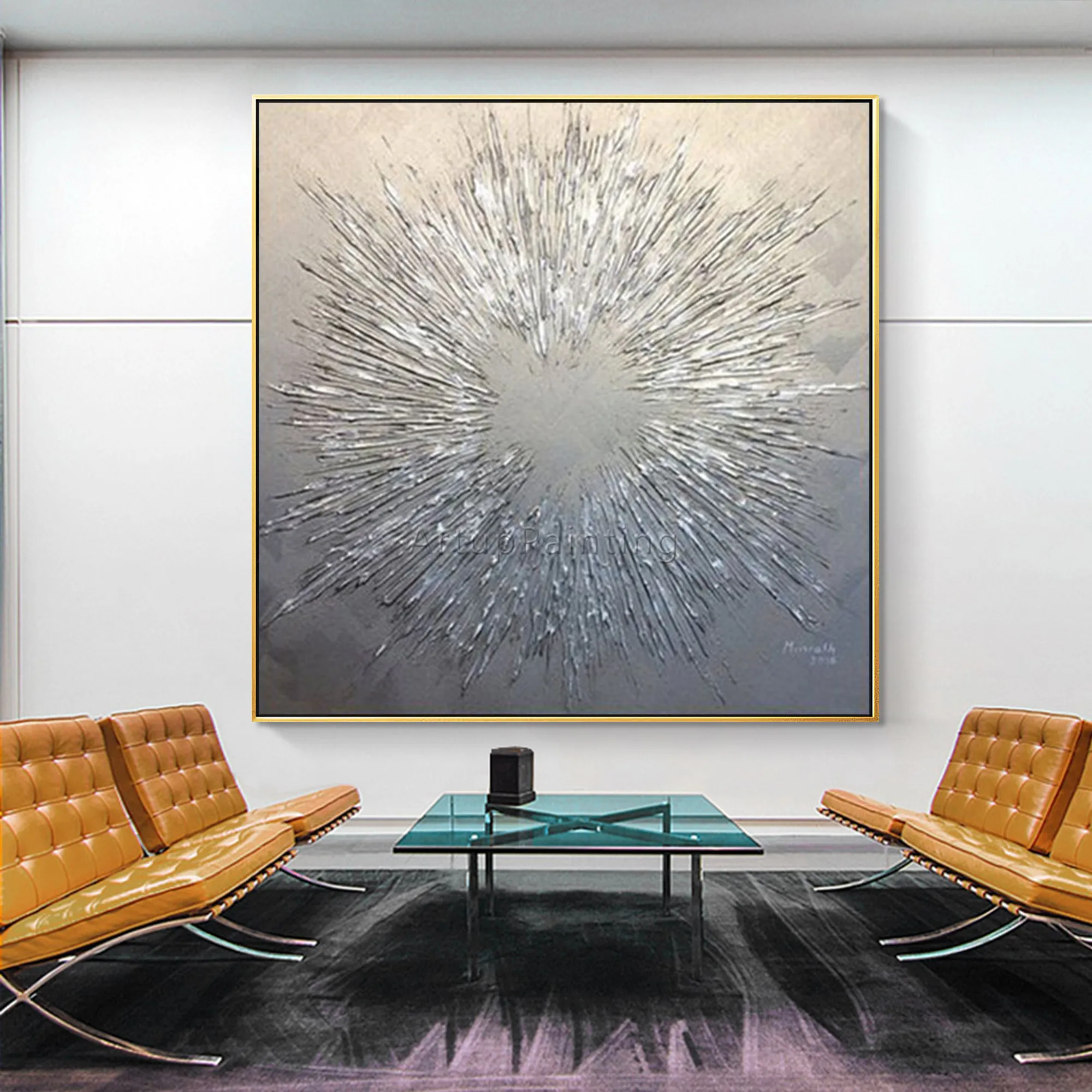 
Laser hand painted oil paintings cool wall art pictures for gallery shop hotels canvas home decoration heavy texture painting 