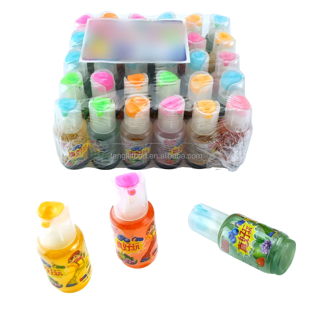 mini colorful gas bottle shape fruit flavor drink spray candy