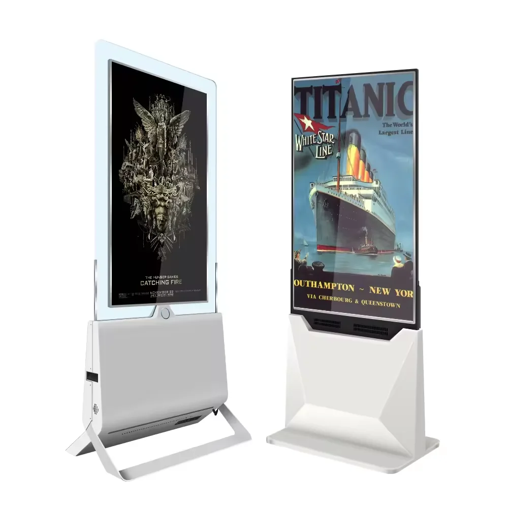 Vertical 55 inch Infrared Transparent Double Side Screen Indoor Advertising Kiosk Signage Floor Standing Digital Signage