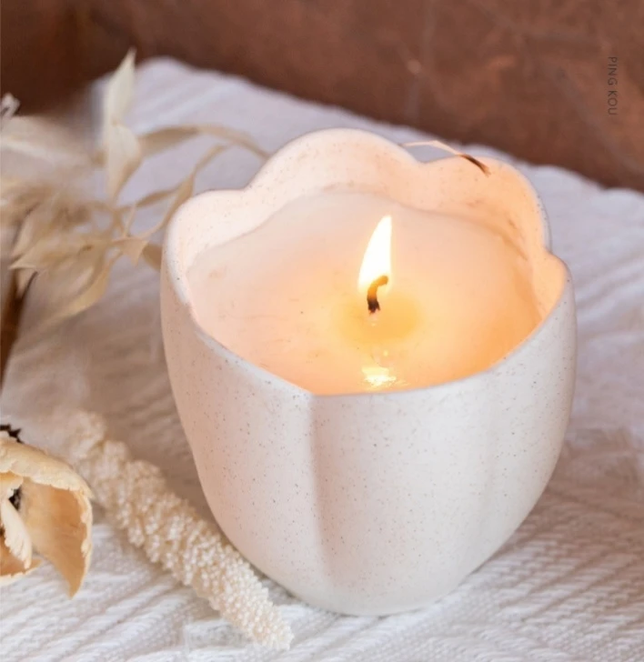 colorful nordic tulip candle holder decor for table ceramic candle jars