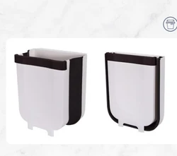 2 Sizes Modern Folding Wall Mounted Waste Bin Creative Kitchen Cabinet Door Collapsible Hanging Kitchen Trash Can