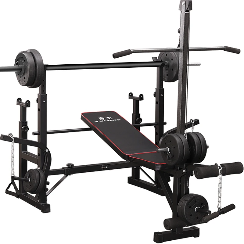 
Multifunctional Household Bench Press Squat Rack Fitness Equipment Training Dumbbell Bench Weightlifting Bed 