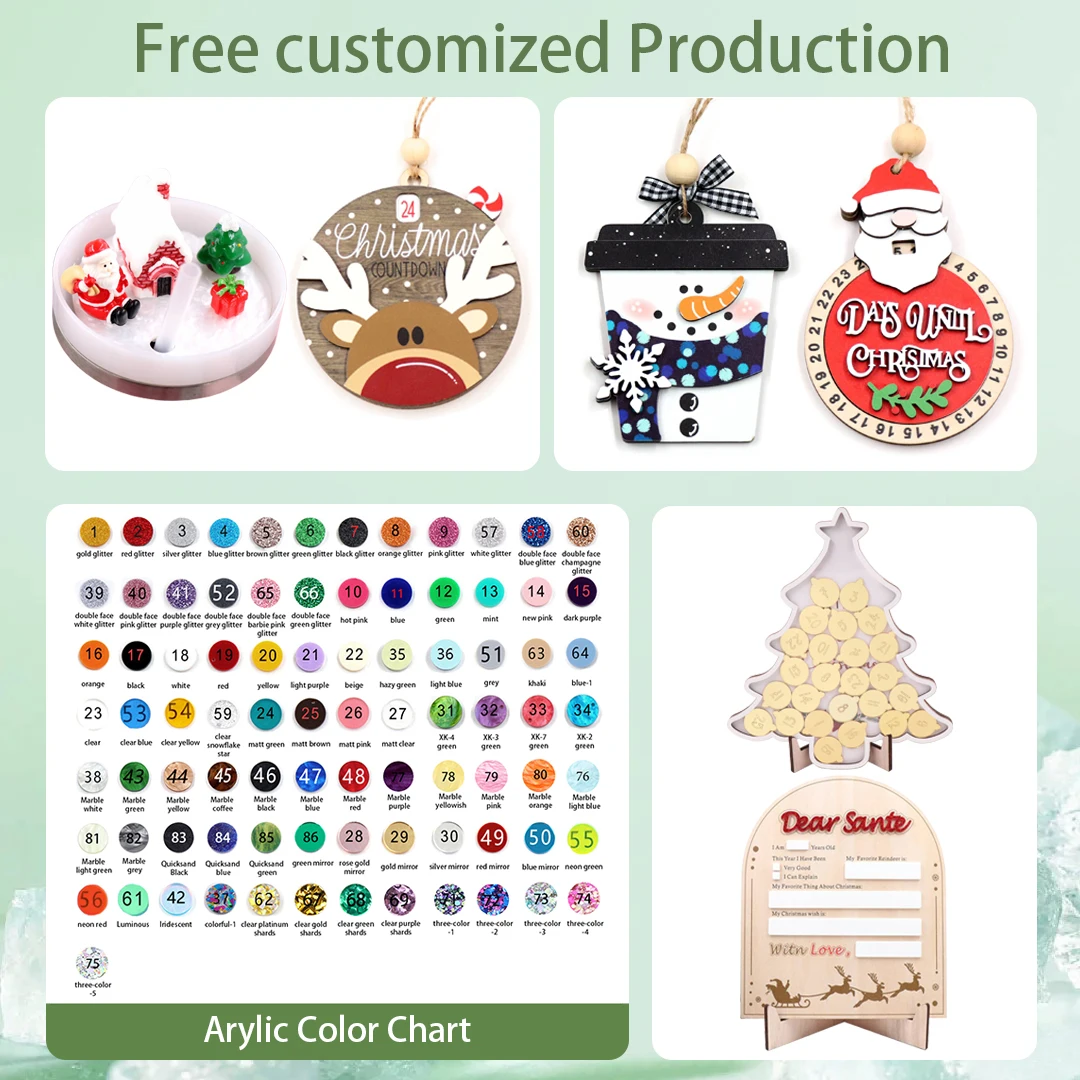 ZSHCH1704 White Lacquered Wood Boards UV Printed Crosses Graphic Design for Christmas  Ornaments