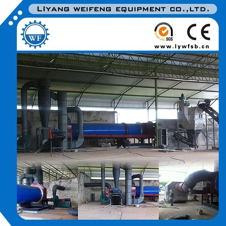 Weifeng Automatic Control Agricultural Waste Pig Cattle Sheep Manure Rotary Dryer Organic Fertilizer Drying Production Line