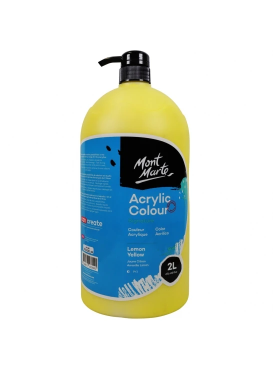 
Mont Marte Studio School Acrylic 2L Pump- Lemon Yellow 