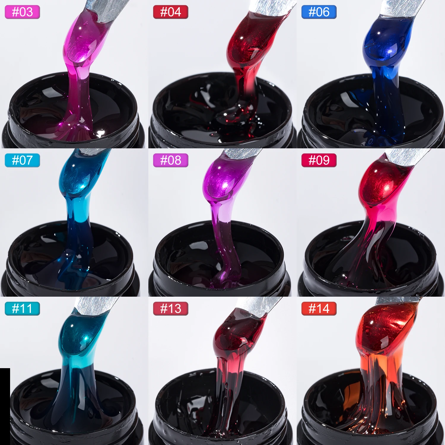 Jelly Building Gel Extension UV LED 15-colours ground Opal glass Amber Glaze Color Nail Gel Polish