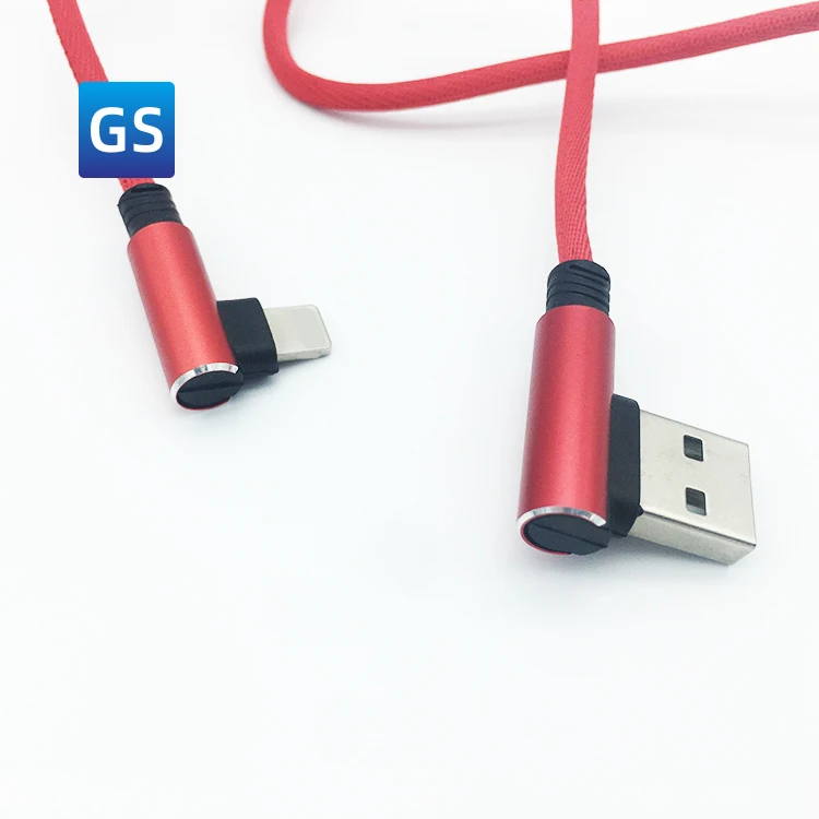 Factory Wholesale USB Type C Car Game 90 Degrees Charging Cable Cotton USB Charger Type C Wall Charger Cable
