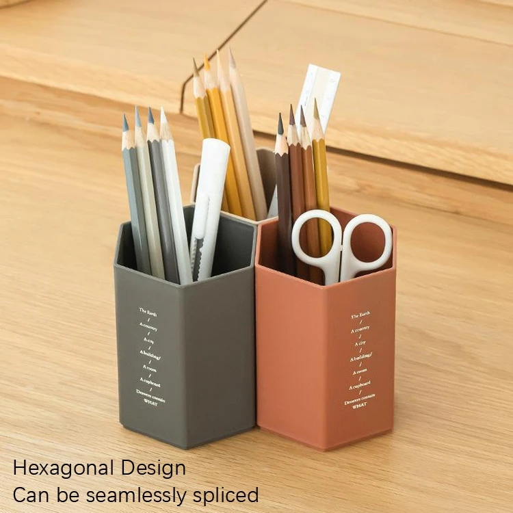 Simple Modern Office Desktop Storage Pen Holder For Student Office Organizer Creative Transparent Pen Holder