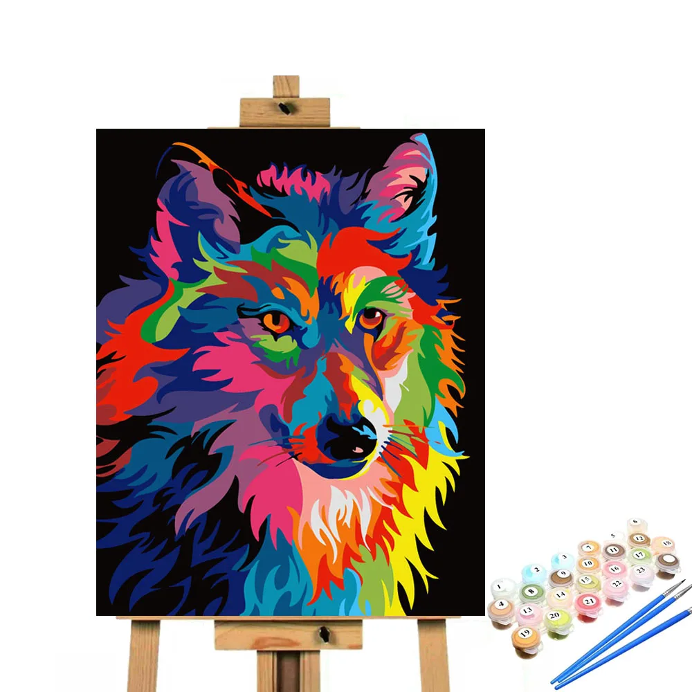 
custom 40x50cm Kids rooms decor Hand painted DIY abstract anime Painting by numbers Kits animal framed 