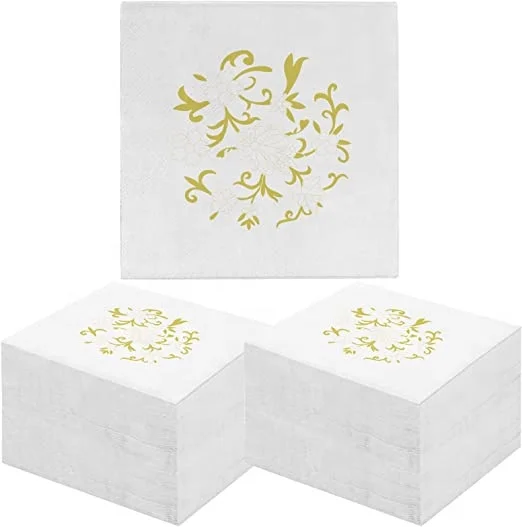 Wholesale cheap printed black pink virgin pulp table tissue wedding dinner napkin paper