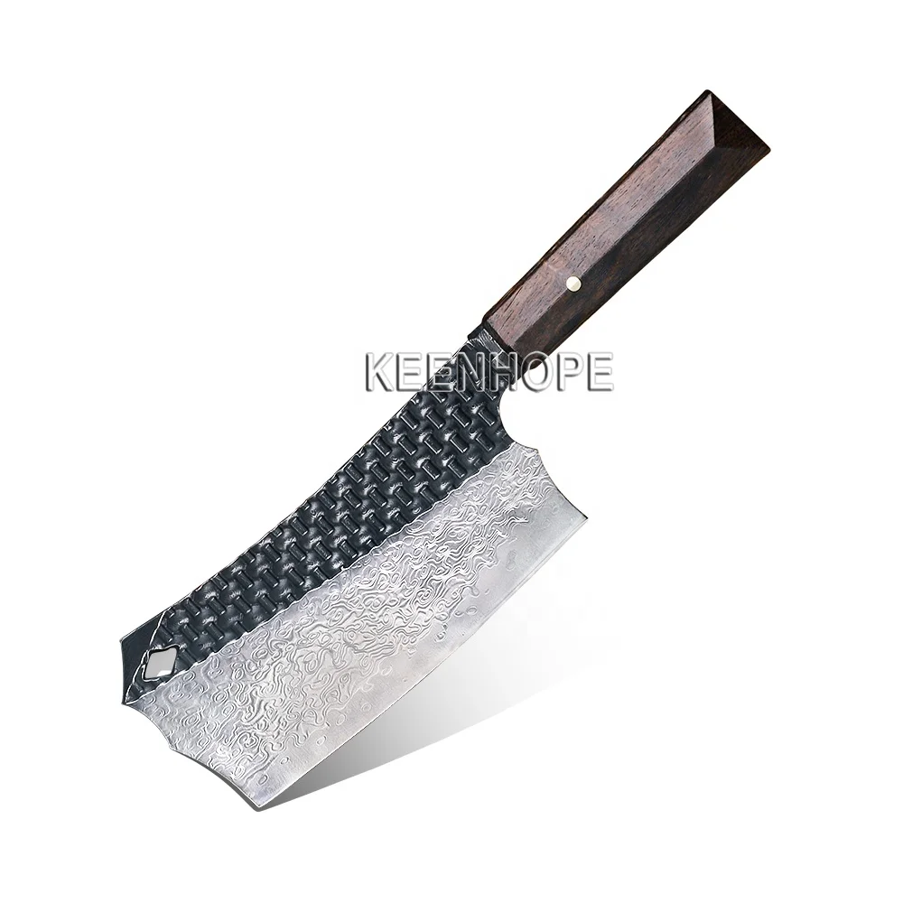 Handcraft 89 Layers Damascus Steel VG10 Blade 6 inch Chinese Cleaver Black SS 316 Bolster Ebony Wood Handle Hand Engraved
