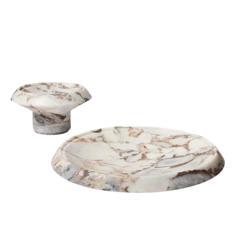 stonekocc Brand Elephant White Natural Marble Soft Decoration Fruit Plate Decoration Table Living Room Hotel Home Adorn