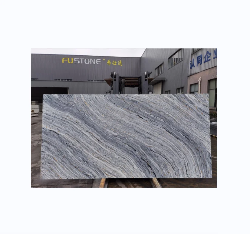 2023 Fustone Polished Calacatta Quartz Stone Slab Countertop For Apartment