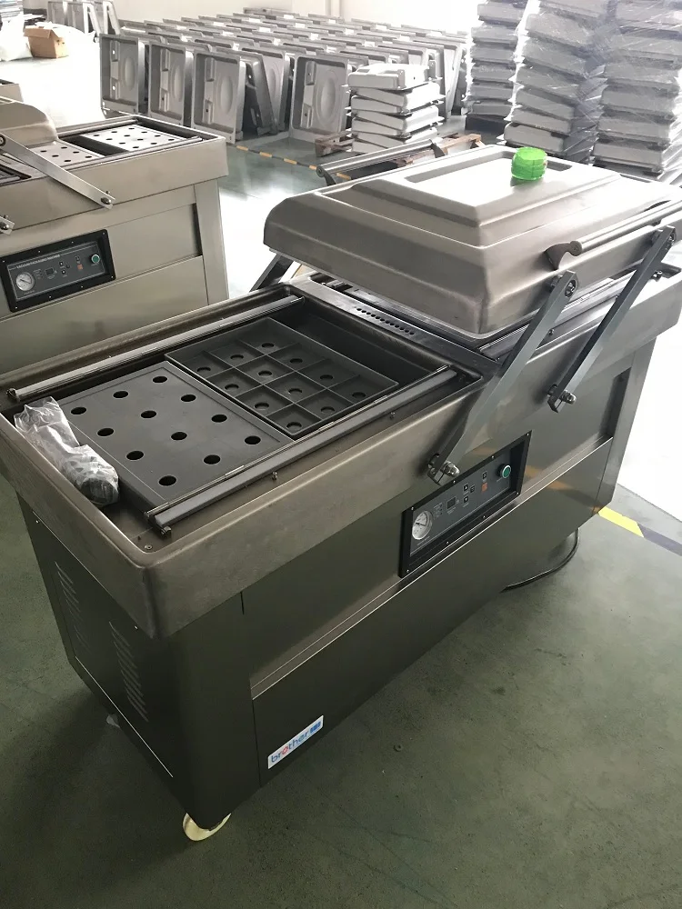 DZ600/2SB полуавтоматическая вакуумная упаковочная машина с двойной камерой азотом газом промывкой продуктов сыра