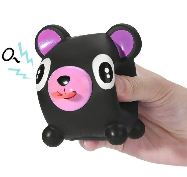 Squeezable Tongue Out Talking Animal Ball Stress Relieve Soft Ball Toy Fidget Sensory Popping Tongue Pig Toy for Kids Boys Girls