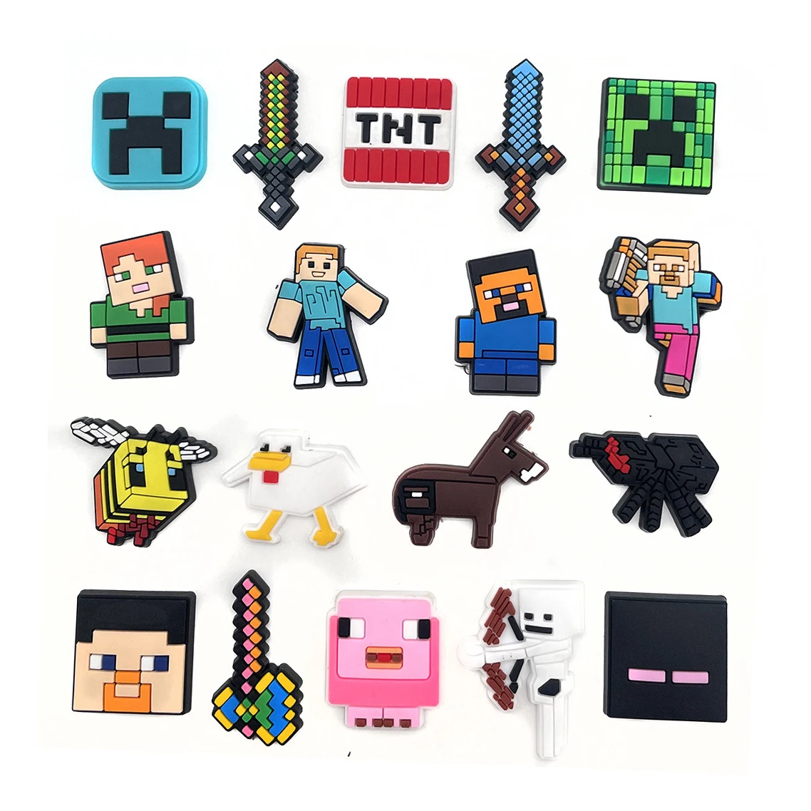Minecraft New Wholesale Custom Designer Brand Monster Cartoon Croc Shoe Charms Diy For Croc Rubber Charms Decorations Wholesale