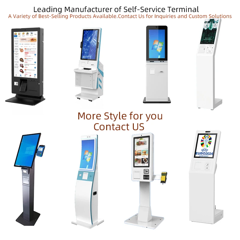 Touch Screen Self Payment Kiosk for Restaurants with QR Scanner and Cash Payment
