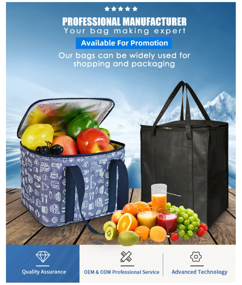 Accept Customized Logo Easy to clean delivery picnic camping lunch cooler bag for ice lunch