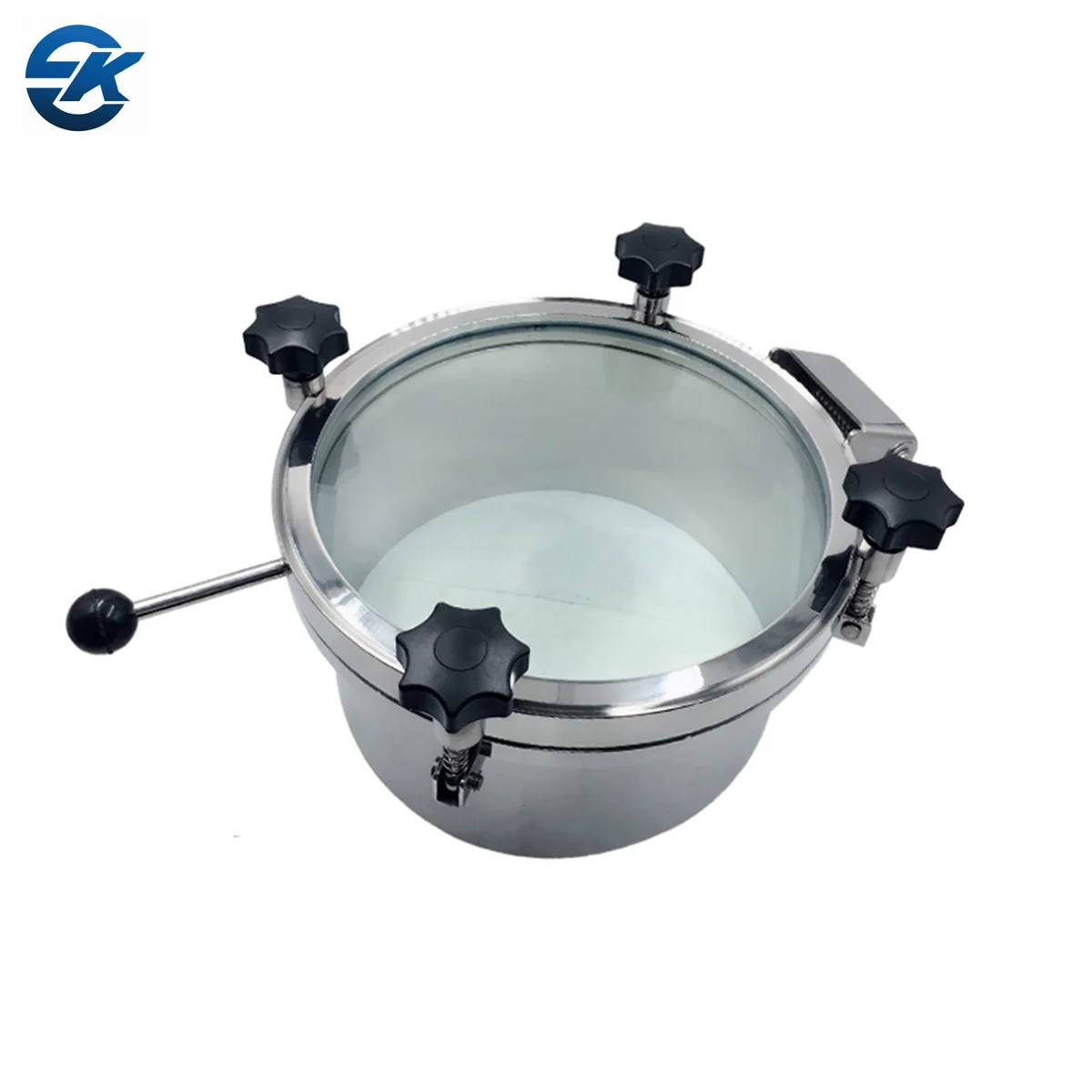Круглый люк высокого давления из нержавеющей стали SS304, крышка люка с смотровым стеклом, фланец из стекла