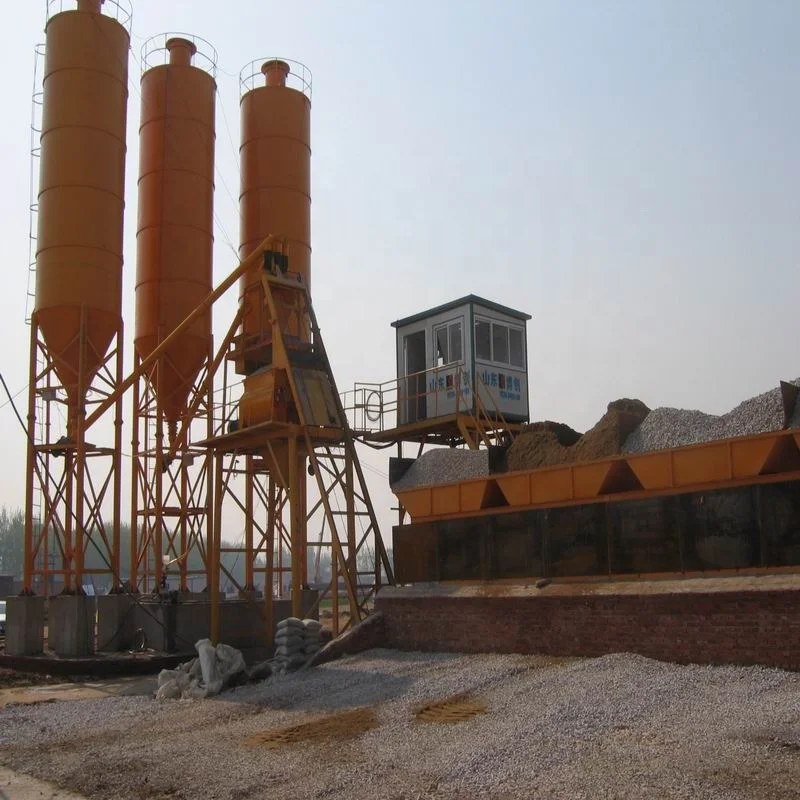 Lifting hopper stationary ready mixed concrete batching plant hzs25
