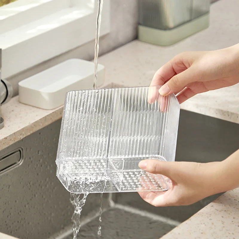 2024 High Quality Kitchen Ware Set Plastic Storage Box Wall-Mounted Kitchen Storage Holder Shelves