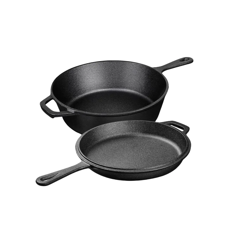 2023 Hot Sale Cast Iron Outdoor Cookware Cooking Pot Dutch Oven Combo Cooker Cast Iron Frying Pan With Long Handle