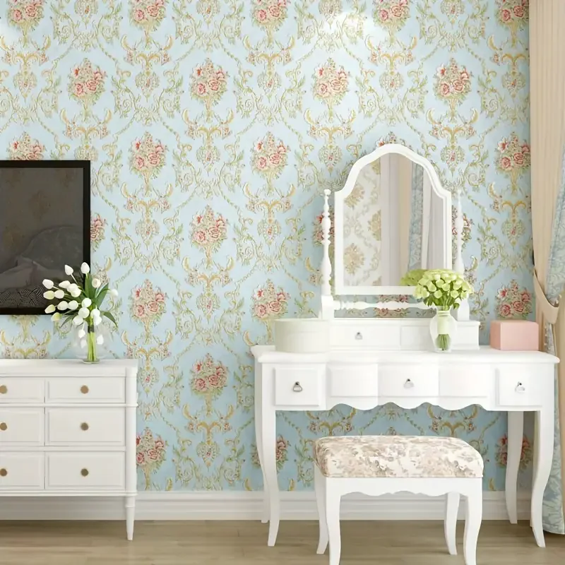 Wholesale 3D Flower Wallpaper Self-Adhesive Household Adhesive Wallpaper Bedroom Wall Decoration