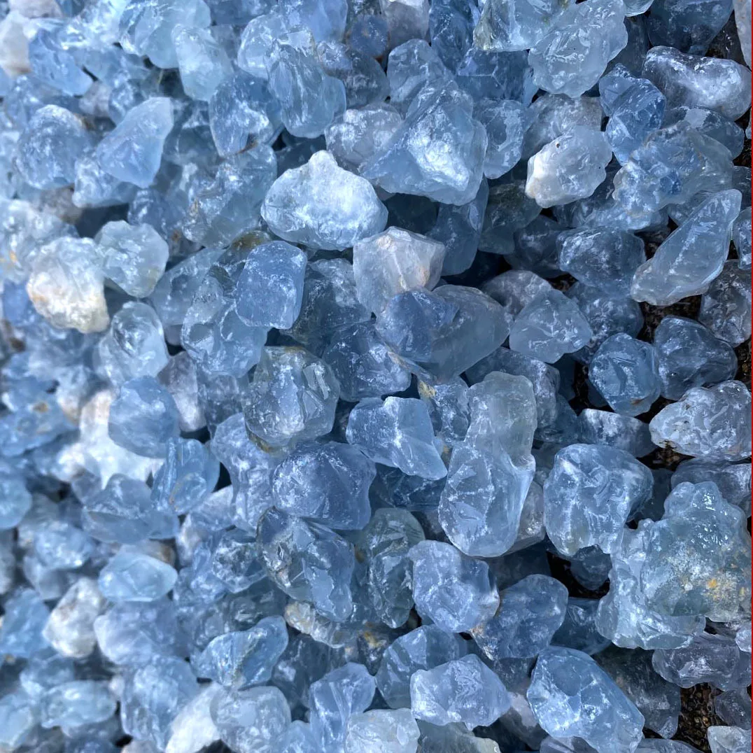 Factory Directly Selling  High Quality  Rough Crystals Raw Celestite Stone for Healing Stones