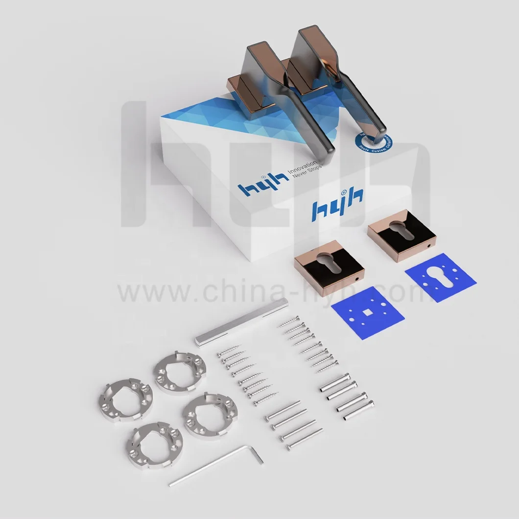 Guangdong-hyh hardware Zinc Alloy Good Polishing Zamak Privacy Door Handle Lock With Rosette From China hyh