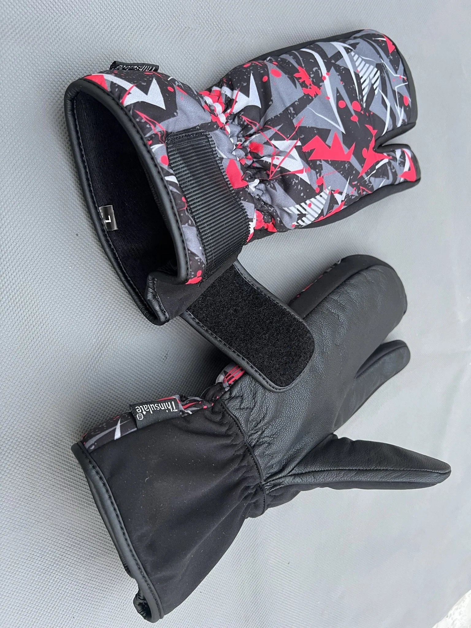 Ski Mitten Gloves Winter Sport Windproof Ski Gloves Mitten Customized Leather Goat Finger Split Waterproof Men S-XXL