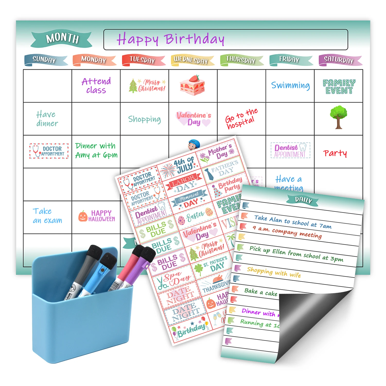 Hot Sale Magnetic Monthly Weekly Planner Calendar Table Dry Erase Whiteboard  Refrigerator Magnetic Board Sticker