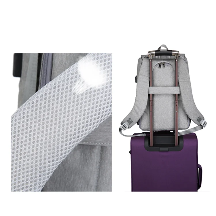 Водонепроницаемый многофункциональный дорожный рюкзак для детских подгузников с USB-портом для зарядки